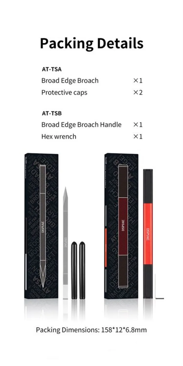 DSPIAE AT-TSA/B Broad Edge Broach With Aluminum Alloy Handle For Model Making Gundam Hobby DIY Tool