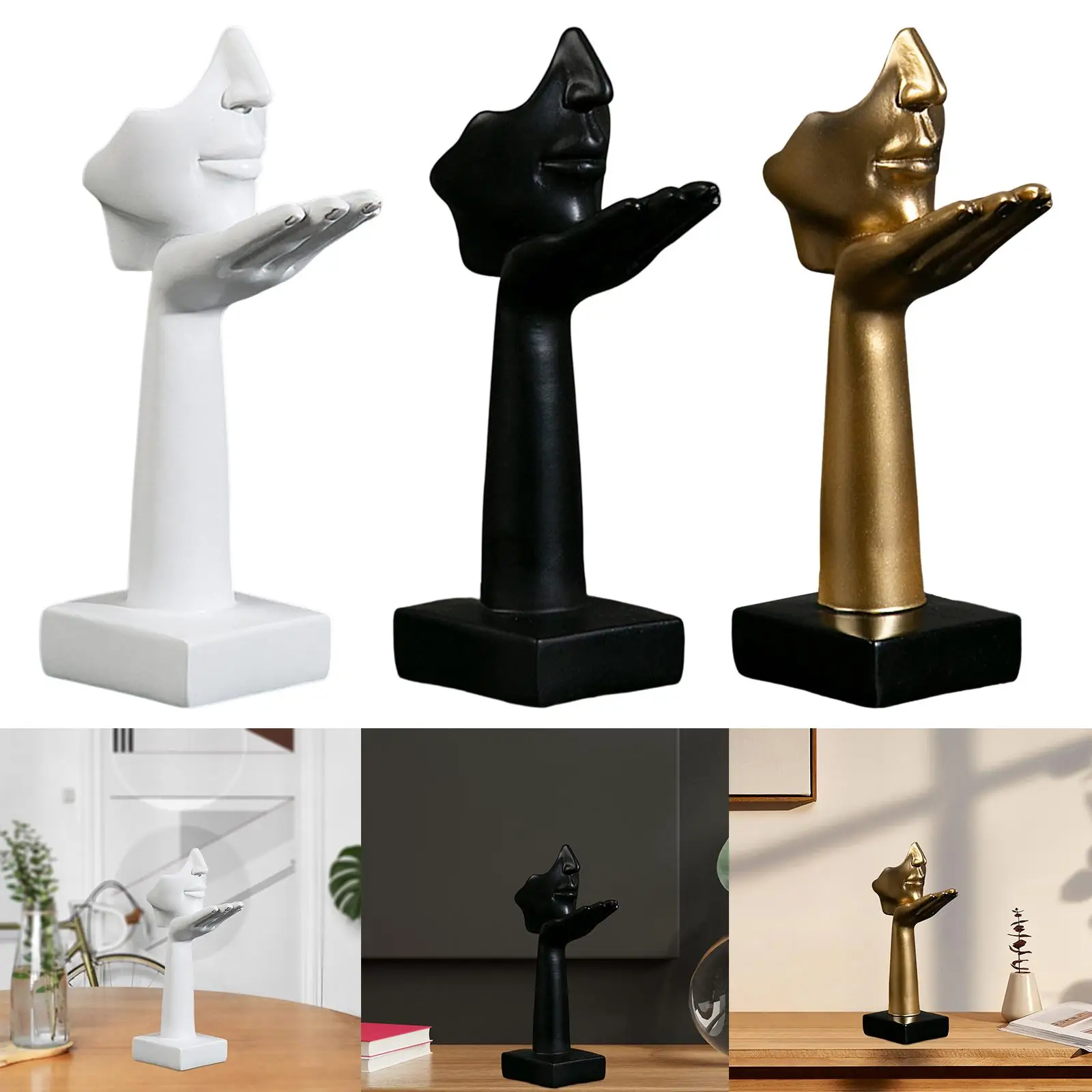 Abstract Figure Sculpture Blow Kisses Figurines Retro Style Accessories