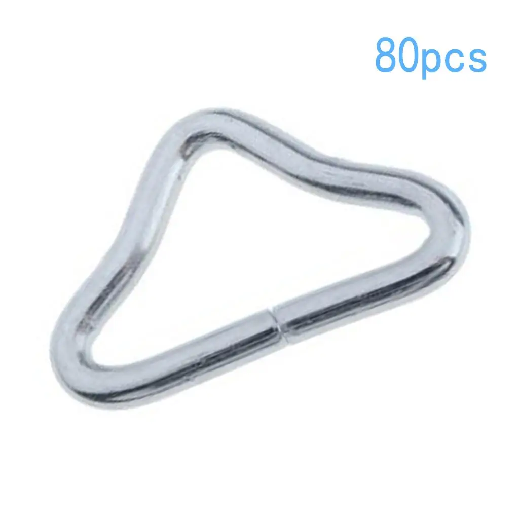 80 pcs Triangle Rings Buckle  High strength Corrosion Resistance for Trampoline Replacement Repair, / Disconnect  Straps