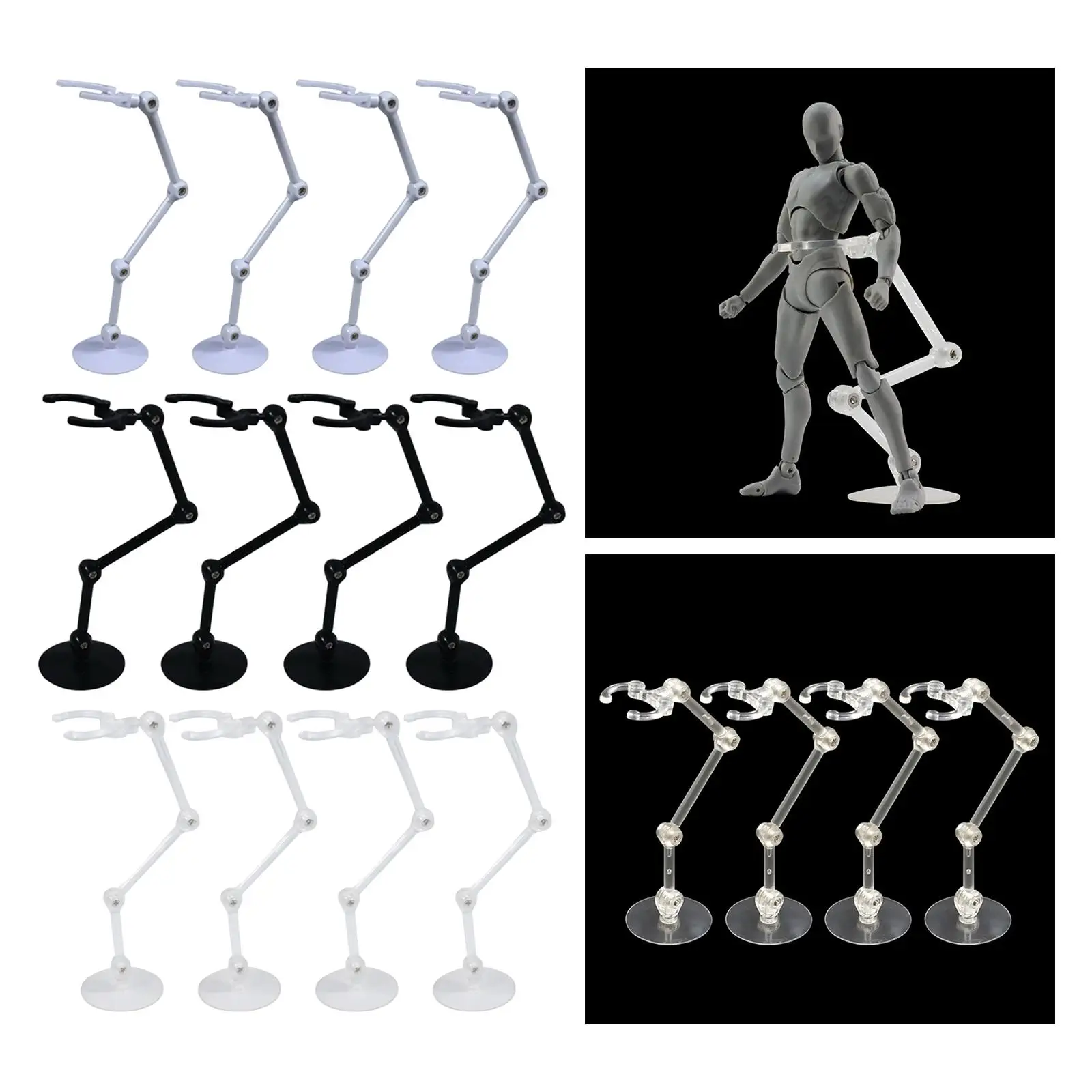 4x  Base Adjustable Support for 1/144 Robot Model 6`` Anime Doll