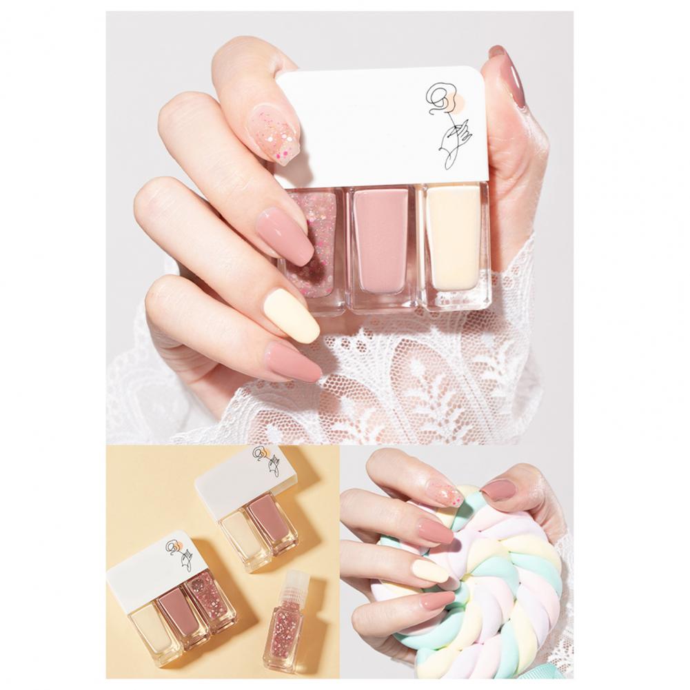 3Pcs/Set Water-Based Gel Nail Polish Set - 12g, Quick-Dry, DIY 3-in-1 Nail Art