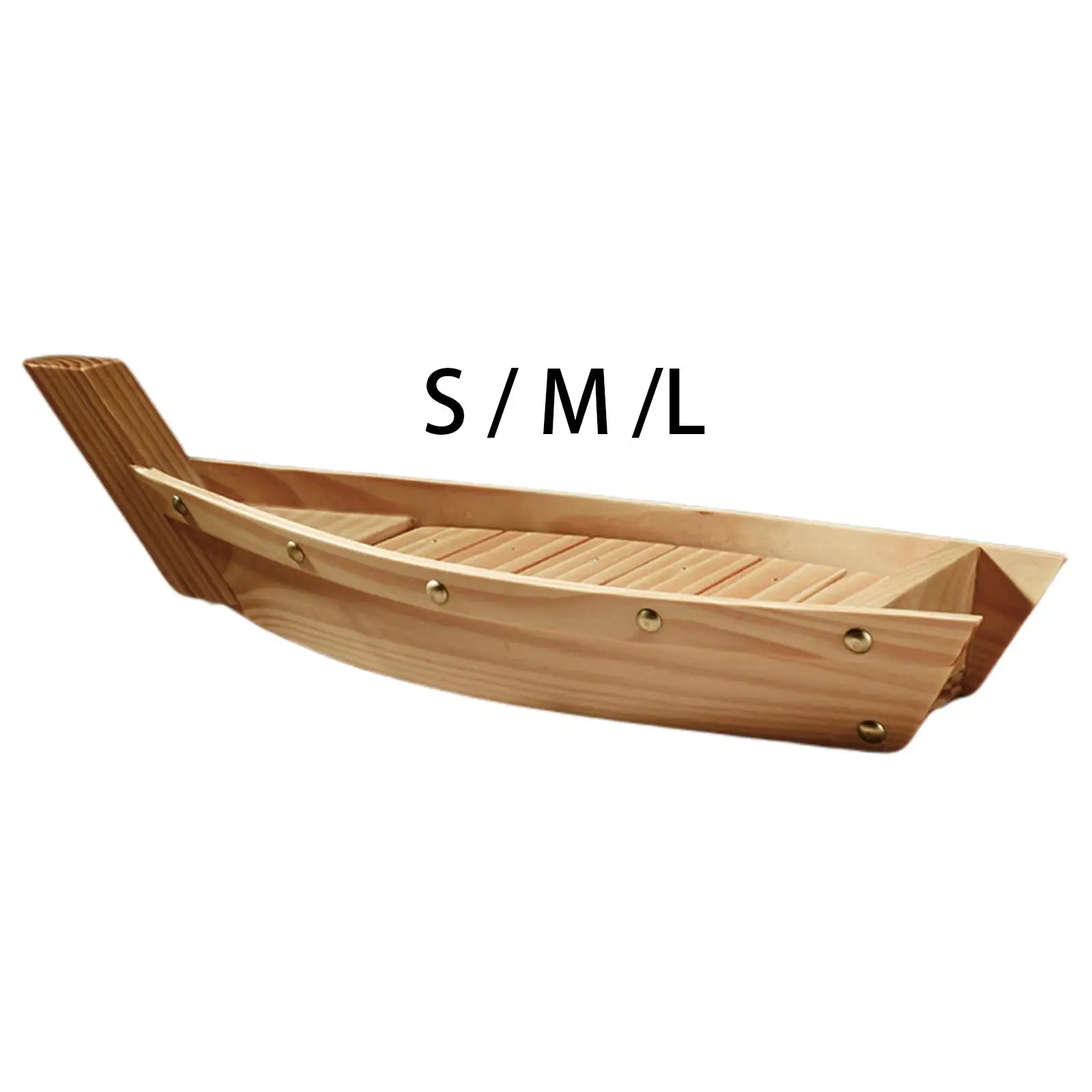 Wooden Sushi Boat Plate Fruit Snacks Tray, Tableware Decoration Kitchen Accessories Serving Boat Plate, for Bar, Home Appetizers