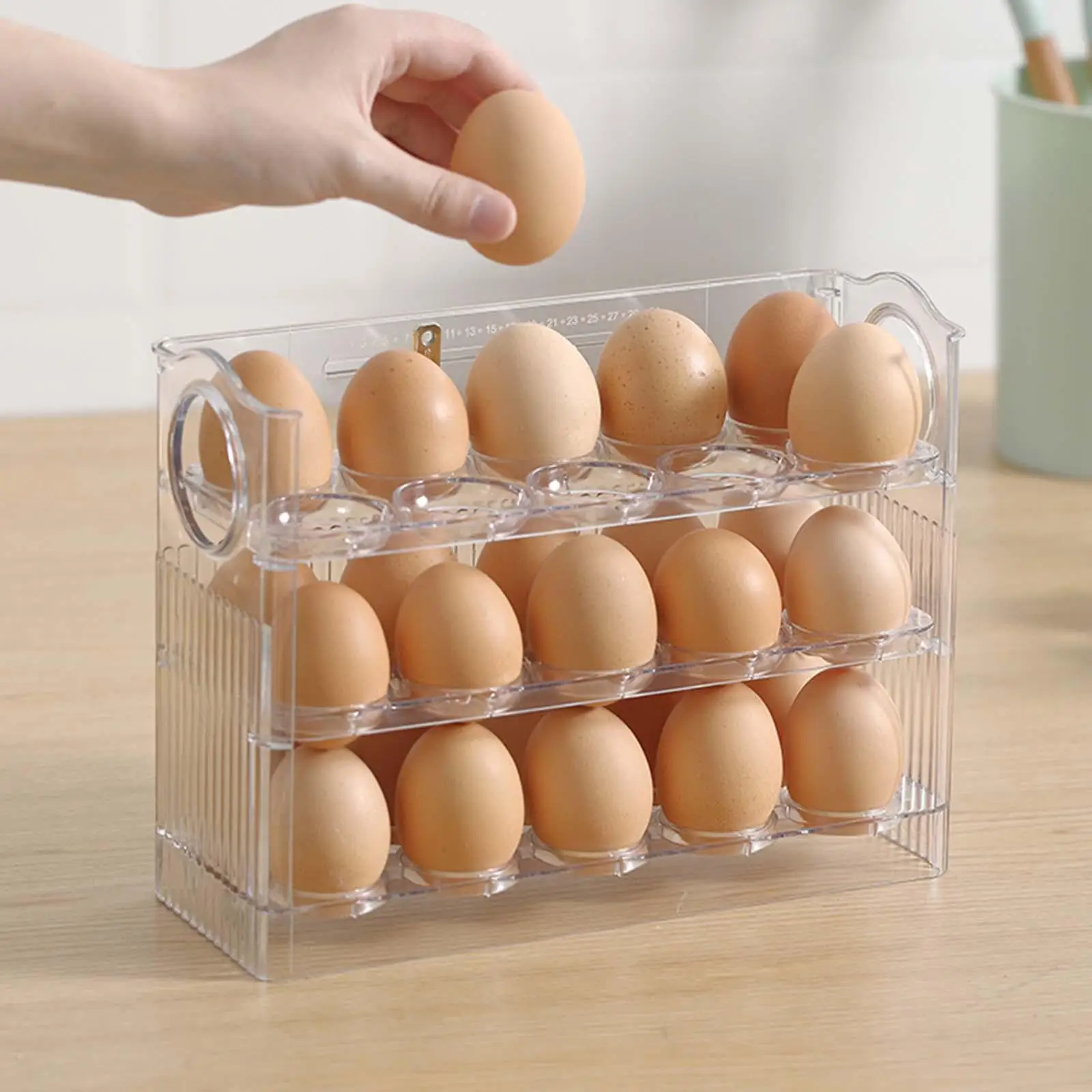 3 Layer Egg Storage Container Egg Holder egg Tray for Countertop