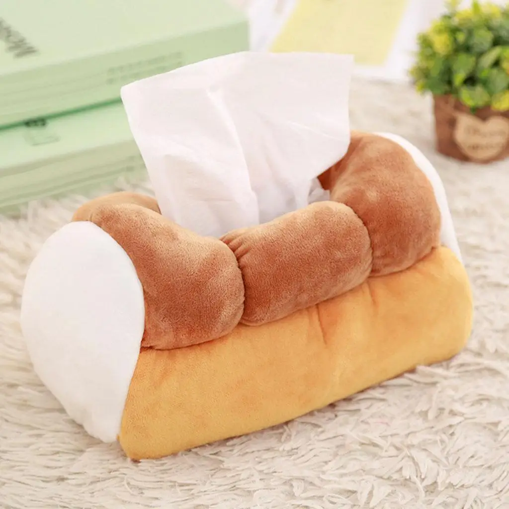 The Imitation Toast Plush Bread Cute Tissue Box Tissue Holder Is Suitable for