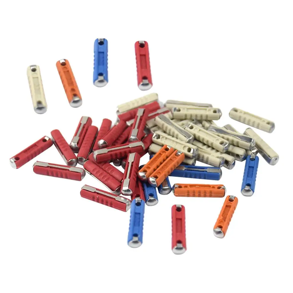 50x Continental Fuses Fuse Ceramic Torpedo 5,8,16 \ U0026 25 AMPS Car Boat Red