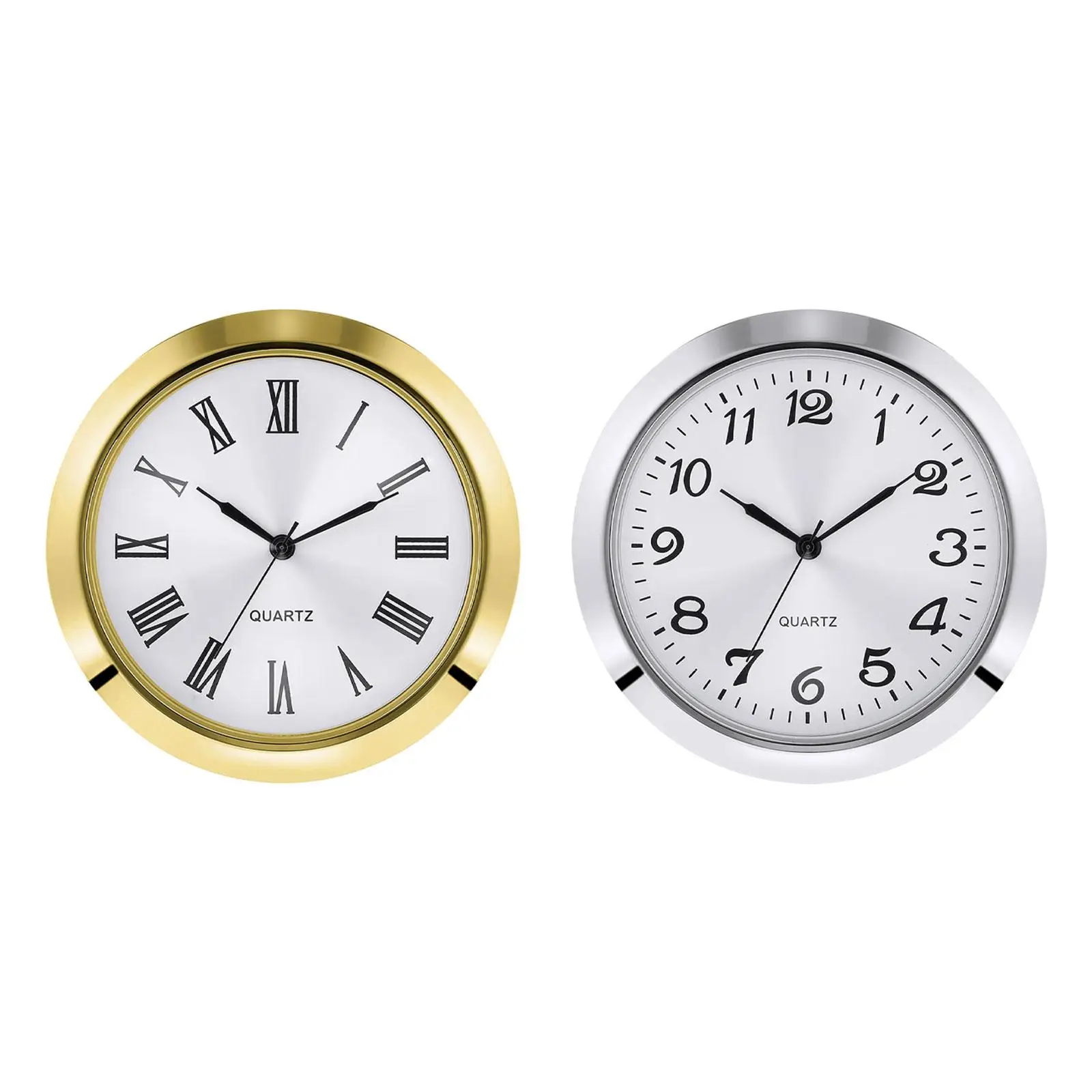 Mini Clock Insert with Numeral Easy to Install Metal White Face Classic Clock Craft Movement Miniature Clock Clock Fit up Insert