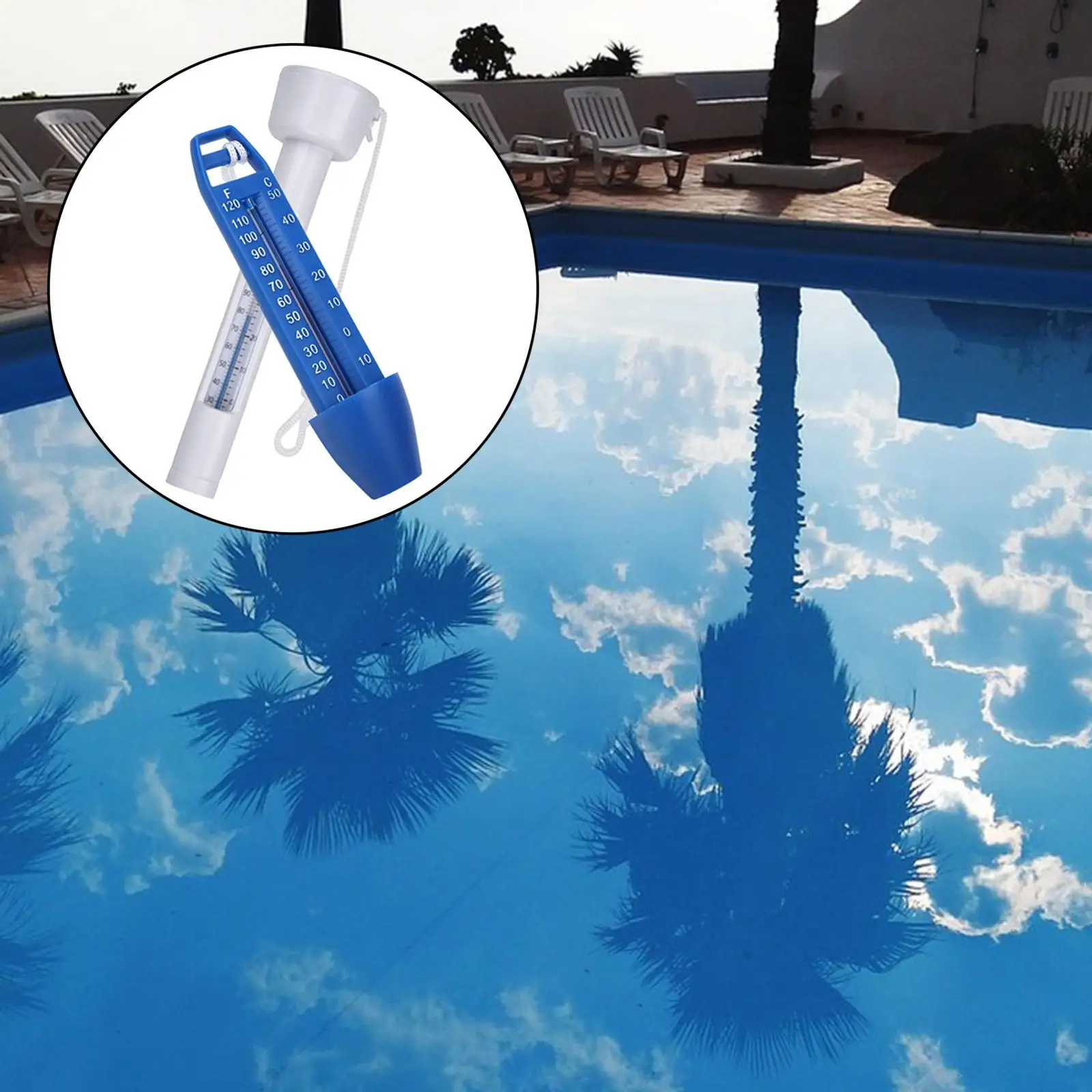 Water Sensor Floating Pool Thermometer Tester with String Indoor Hot Tub