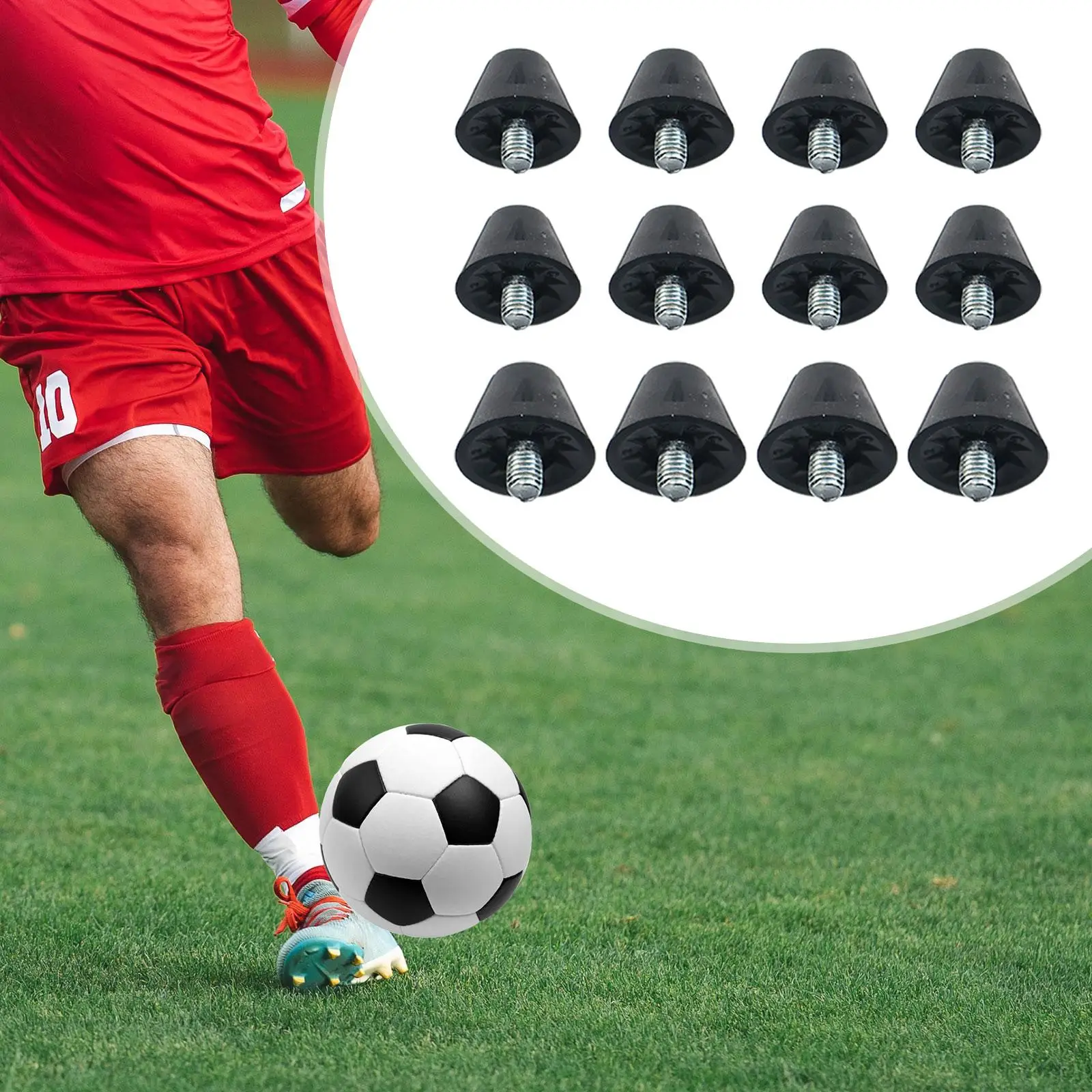 12Pcs Football Boot Spikes M5 Threading Screw Professional Track Shoes Spikes Soccer Studs for Athletic Sneakers Competition