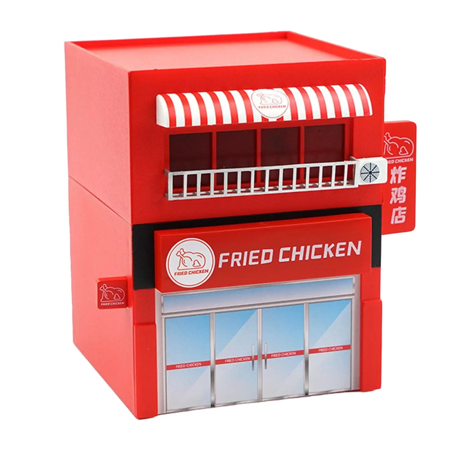 1:64 Scale Fried Shop Diorama Model Scenery Miniature Layout Desktop Home Office