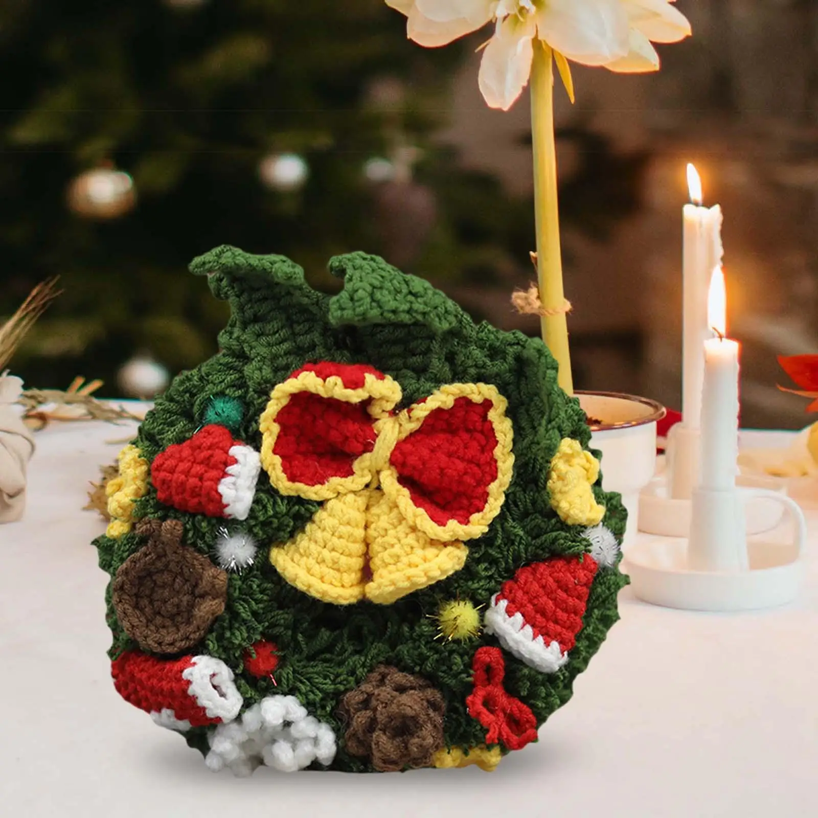 Crochet Craft Set Hand Knitting Toy Handmade Ornament DIY Crochet Doll Kits for Patios Fireplaces Christmas Gift Door Gift