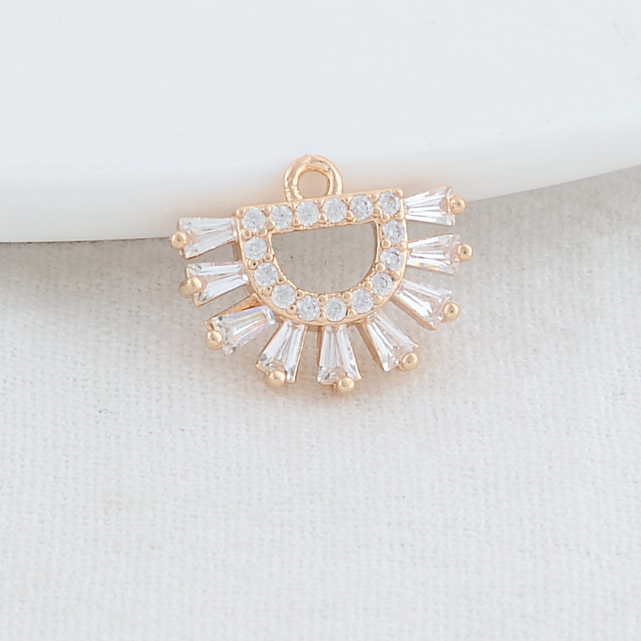 6 Stück 12.5*15,5mm 14 Karat Gold Farbe Messing Charms Anhänger Halskette Ohrringe Schmuck Herstellung liefert Zubehör – Detail 1