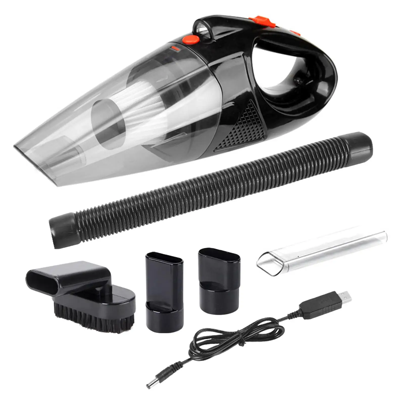 Handheld Car Vacuum Cleaner Auto Accessories with 5 Attachments Mini 12V