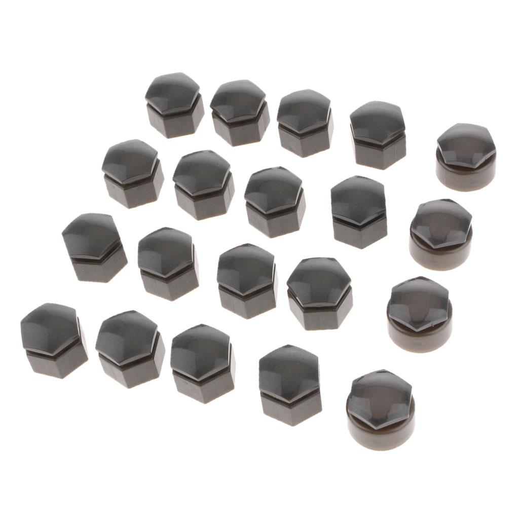 20x 19mm Car Hub Screw Cover Wheel Nut Lug Dust Cover Caps Gray For Audi Q7