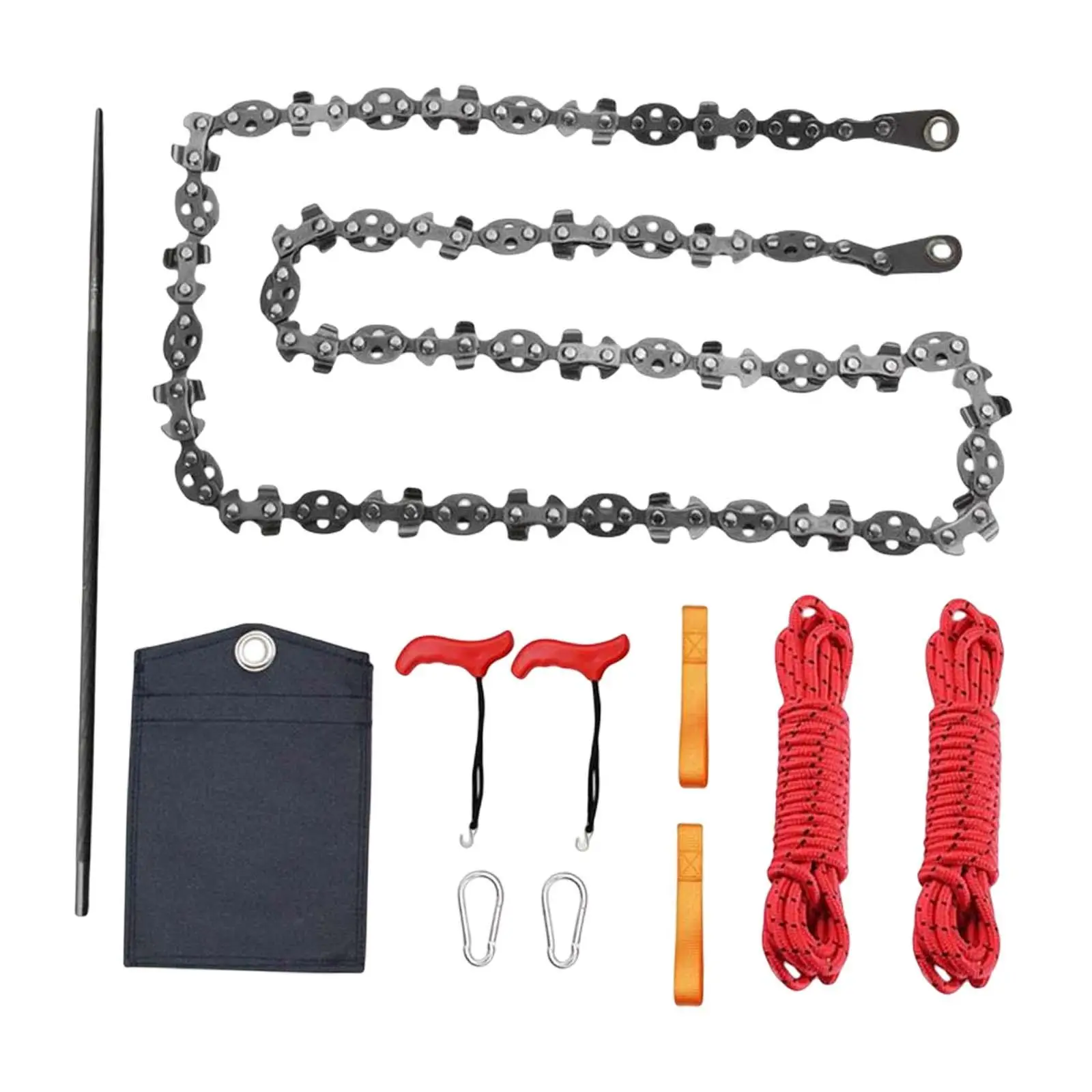 Portable Hand Chain Saw with Storage Bag Zipper Saw Emergency Saw Pocket for Gardening Wood Cutting Outdoor Camping Emergency