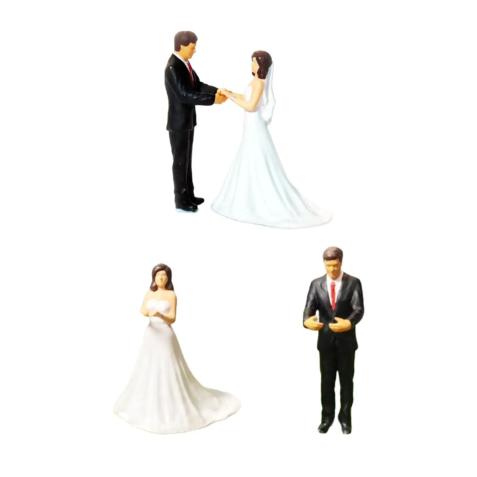 Resin 1/64 Wedding Figures Miniature Scenes Dioramas S Scale Collections Desktop Ornament DIY Projects People Model Layout Decor