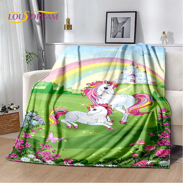 Plaid Bambina HSGLGNA Coperta Per Bambini, Con Unicorno, Luce Al Buio, Idea Regalo Per Ragazze, Super Morbida E Calda, Coperta Da Letto, Con Unicorno, Colore: Rosa (Animali, 150 X 200 Cm Coperta - 4