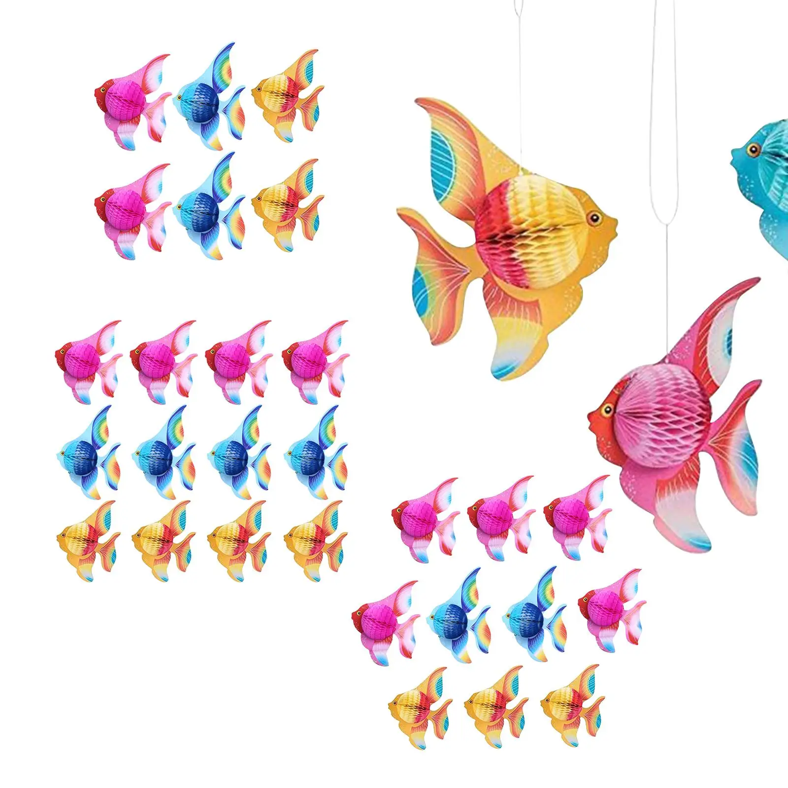 Tissue Paper Honeycomb Favors Party Decorations tropical fish Supplies Honeycomb Centerpiece