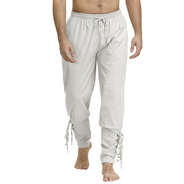 Caxndycing Pantaloni da uomo medievali vichinghi Celti, pantaloni da  pirata, in stile retrò, rinascimentale, per cosplay, costume corto con  lacci, pantaloni estivi vichingo, pirata, costume medievale, 