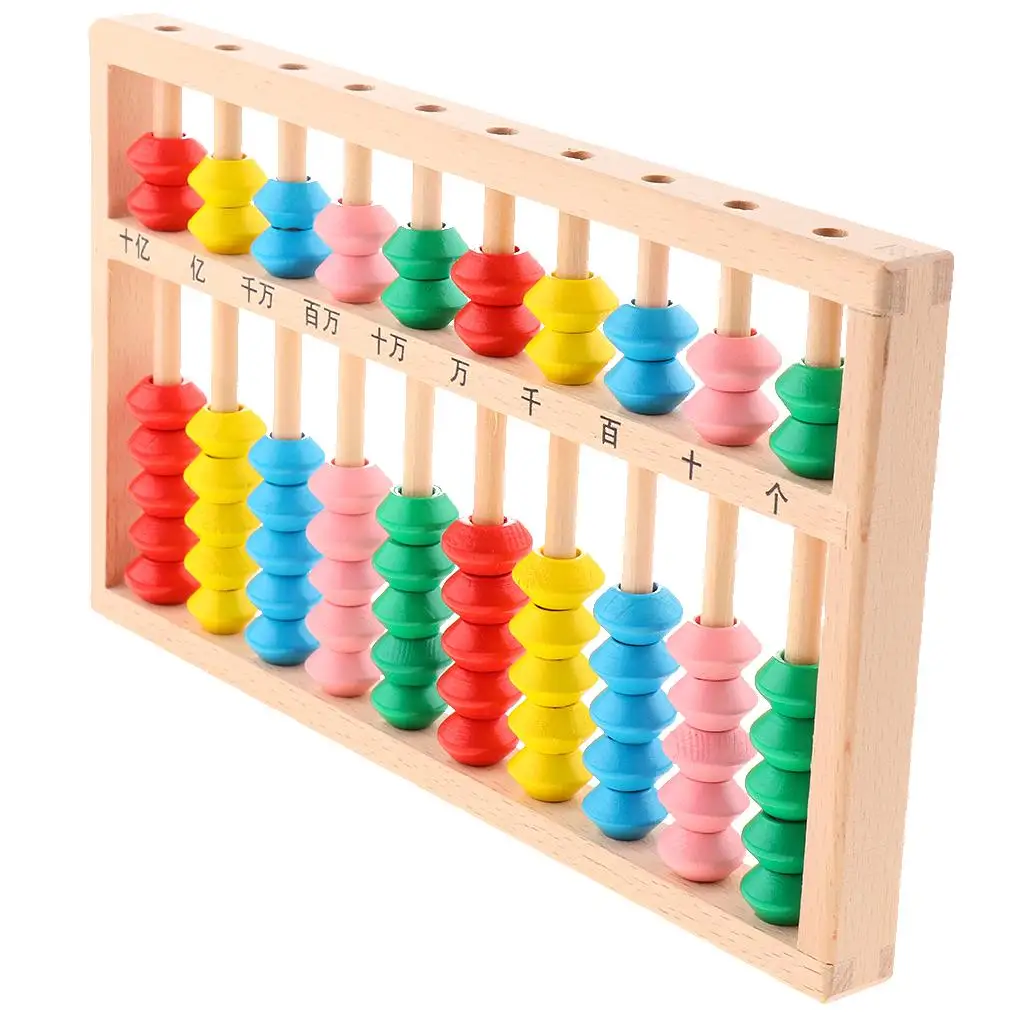 Wooden Beads Column Abacus Counting Toys for Kids Students Math