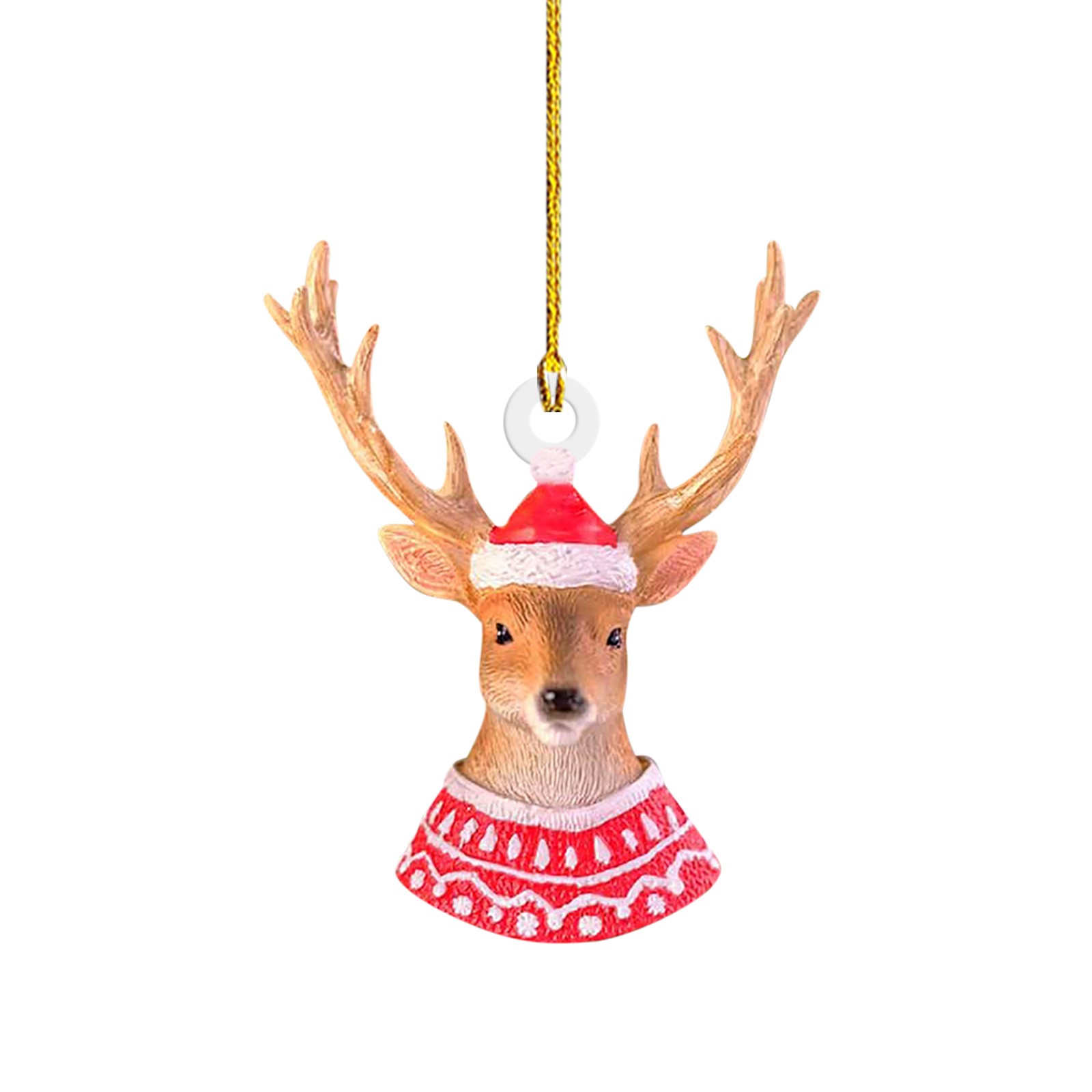 Description Picture 4 of itemChristmas Cartoon Cute Animal Ornament Acrylic Santa Hat Animals Decoration Xmas Tree Hanging Pendant новогодний декор Navidad