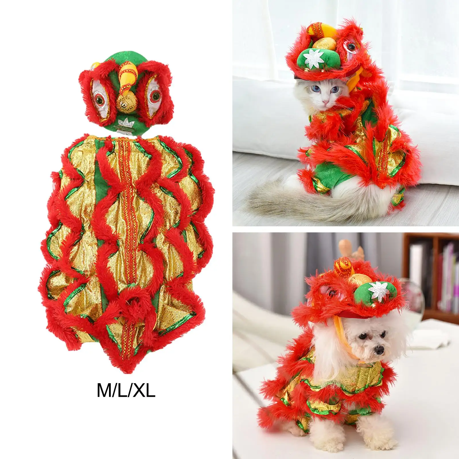 Winter Puppy Costume Cute Coat Jacket Lightweight Soft Chinese Spring Festival Hoodies Coat for Cosplay Stage Performance Party