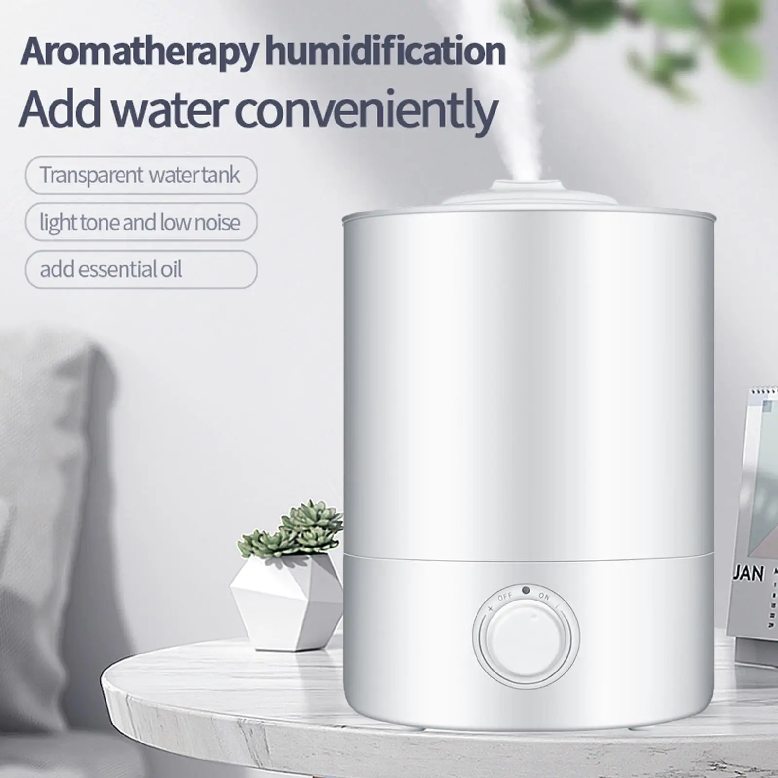 Portable Air Humidifier Diffuser Essential Oil Auto Shut-Off Aroma Purifier for Desktop Studio Relax Large Room Baby Nursery