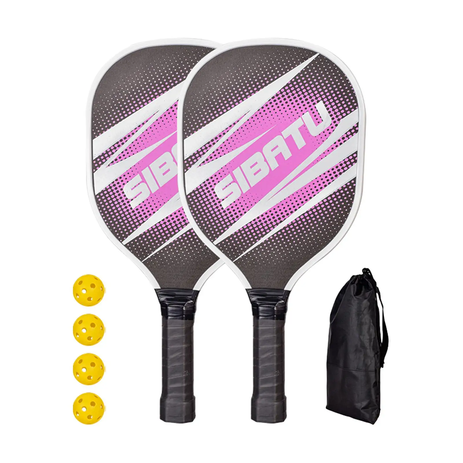 Pickleball Paddles with 2 Rackets 4 Pickleballs Edge Guard Pickleball Racquets for Kids Adults Indoor and Outdoor Tournament