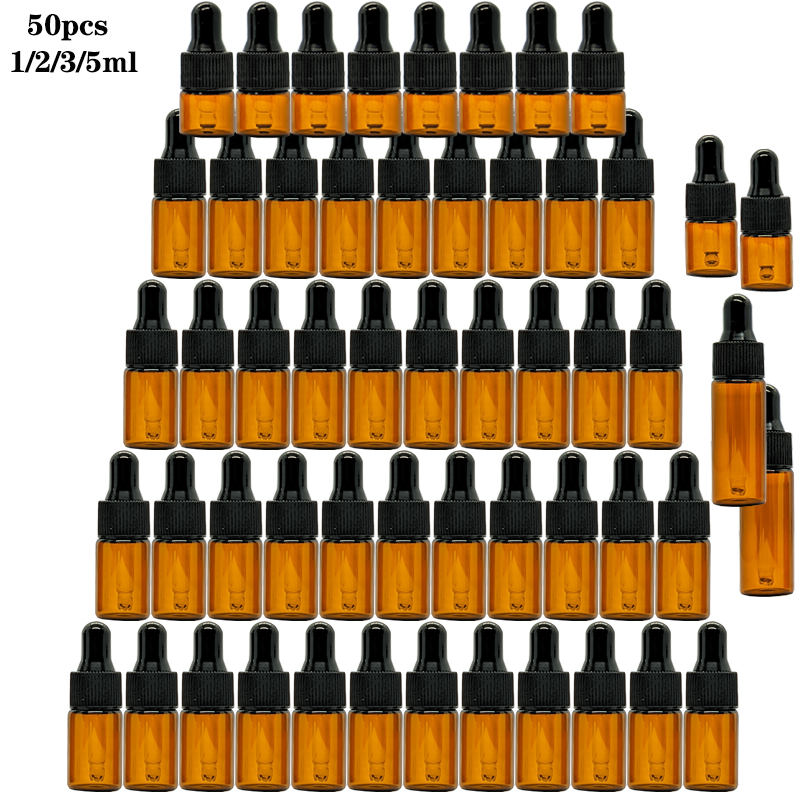 Best of 50pcs / sets Mini Amber Glass Dropper Bottles 1ml / 2ml / 3ml / 5ml Refillable Empty Essential Oil Bottles For Massage Pipette Bottles Reviews & Tips