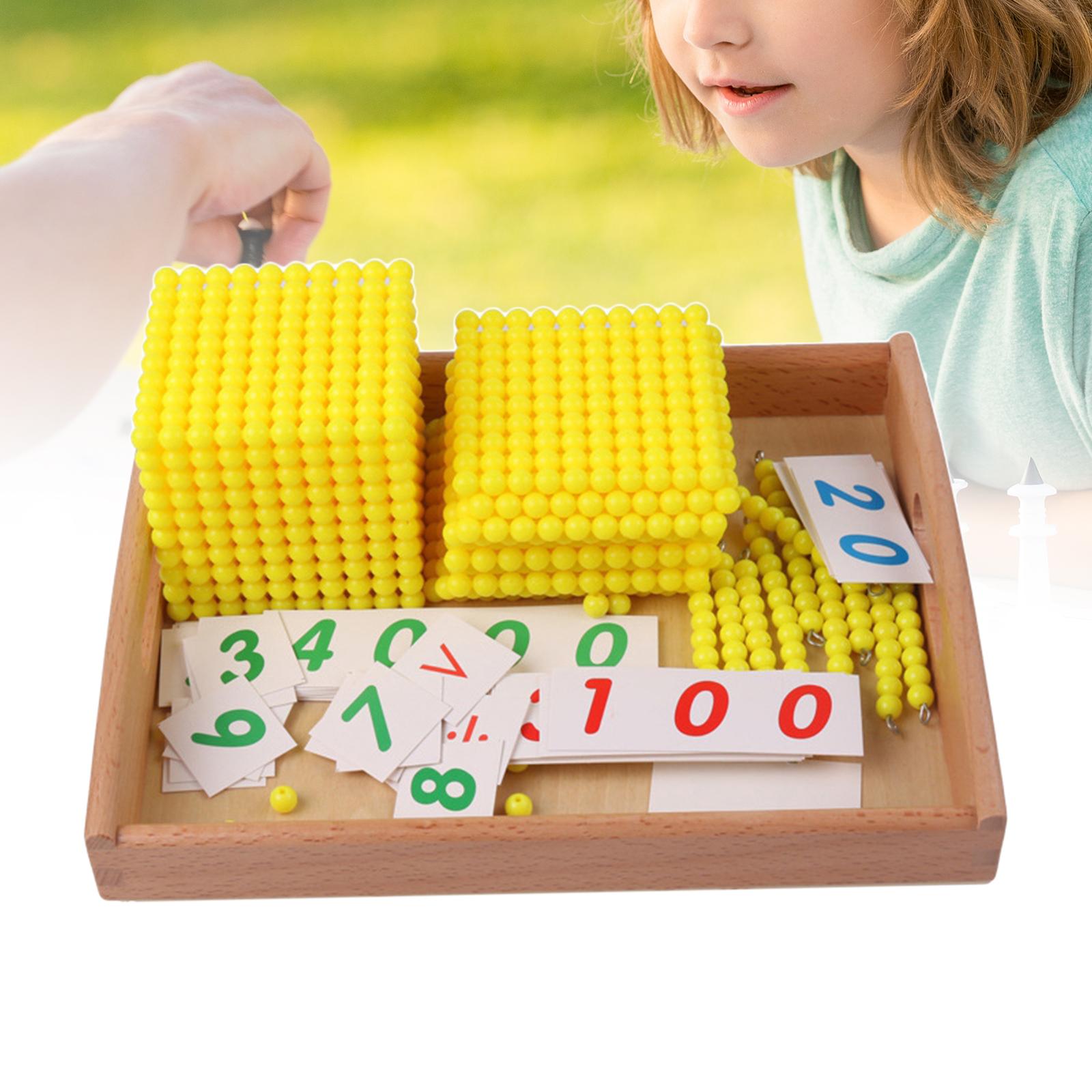 Montessori Math Beads Materials Decimal System Mathematics Aids bank board game