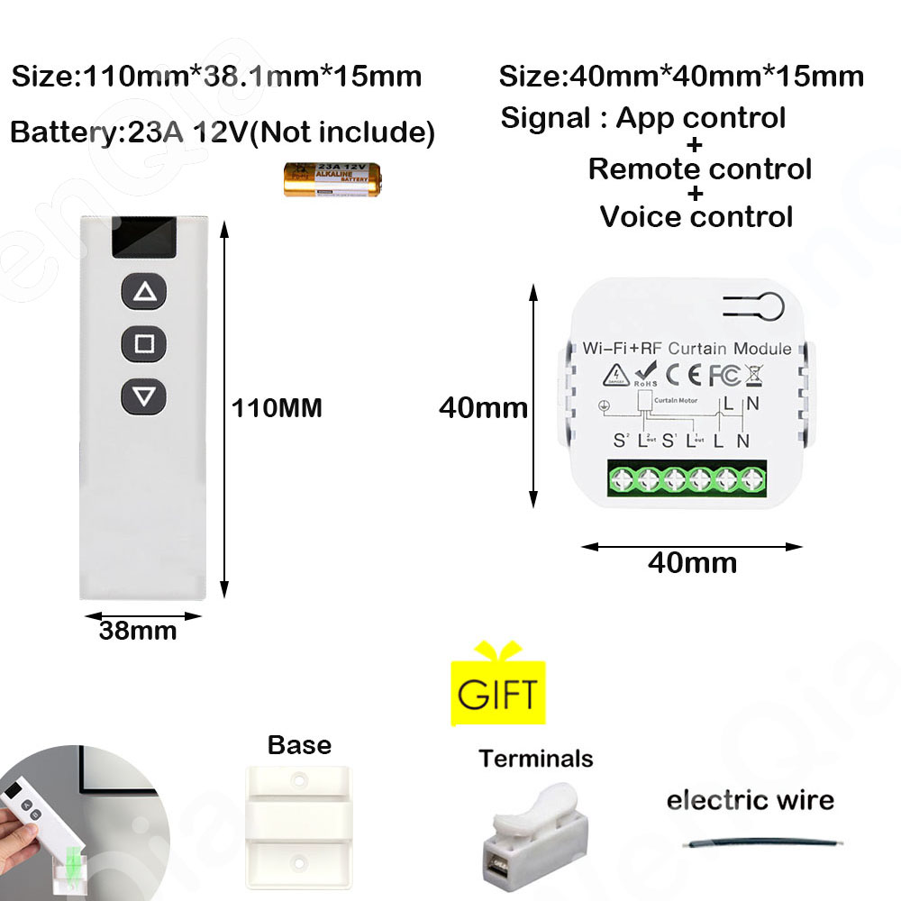 vida inteligente tuya rf sem fio cortina interruptor do obturador do rolo módulo para persianas temporizador do motor de controle de voz casa do google alexa