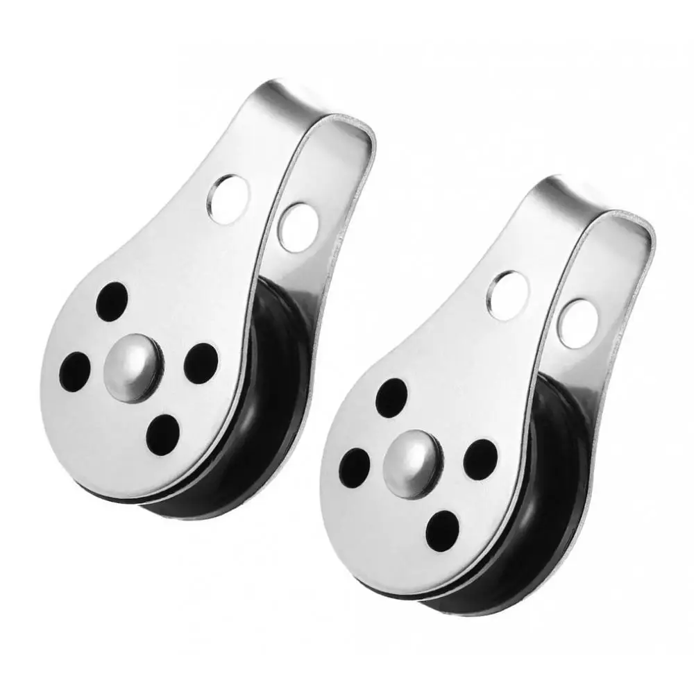2pcs Rope Pulley Block 316 Stainless Steel Sheave for Marine Kayak Canoe Boat Sailing
