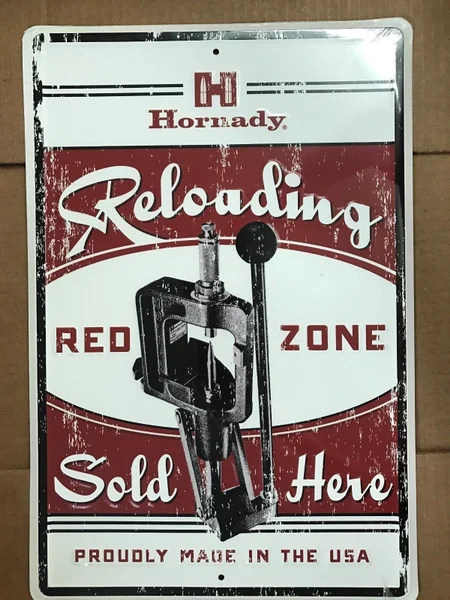 Hornady Reloading Redzone Tin Sign Tin & Metal Sign Wall Poster