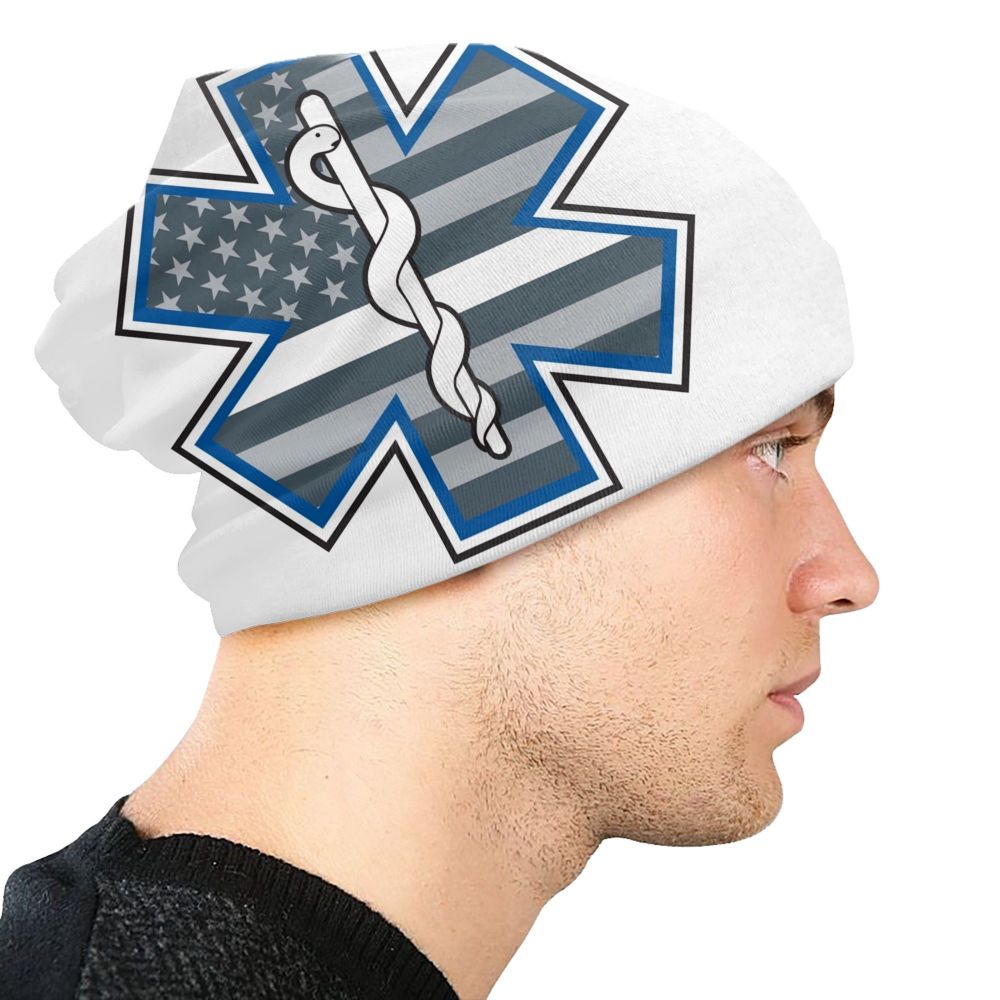 Star of Life Krankenwagen Medical Emt Herzschlag Logo Mütze Mütze Motorhaube Femme Strick mützen Hip Hop Outdoor Schädel Mützen Mützen – Detail 16