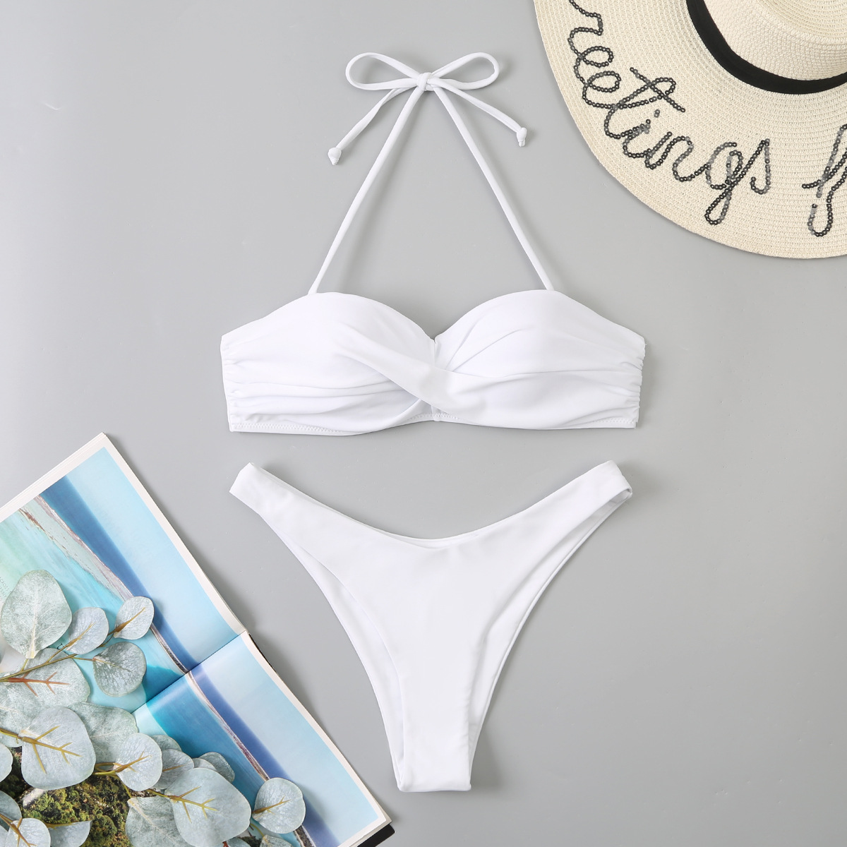 Push Up Bikini Set - Womens Halter Underwire Swimsuit 2024