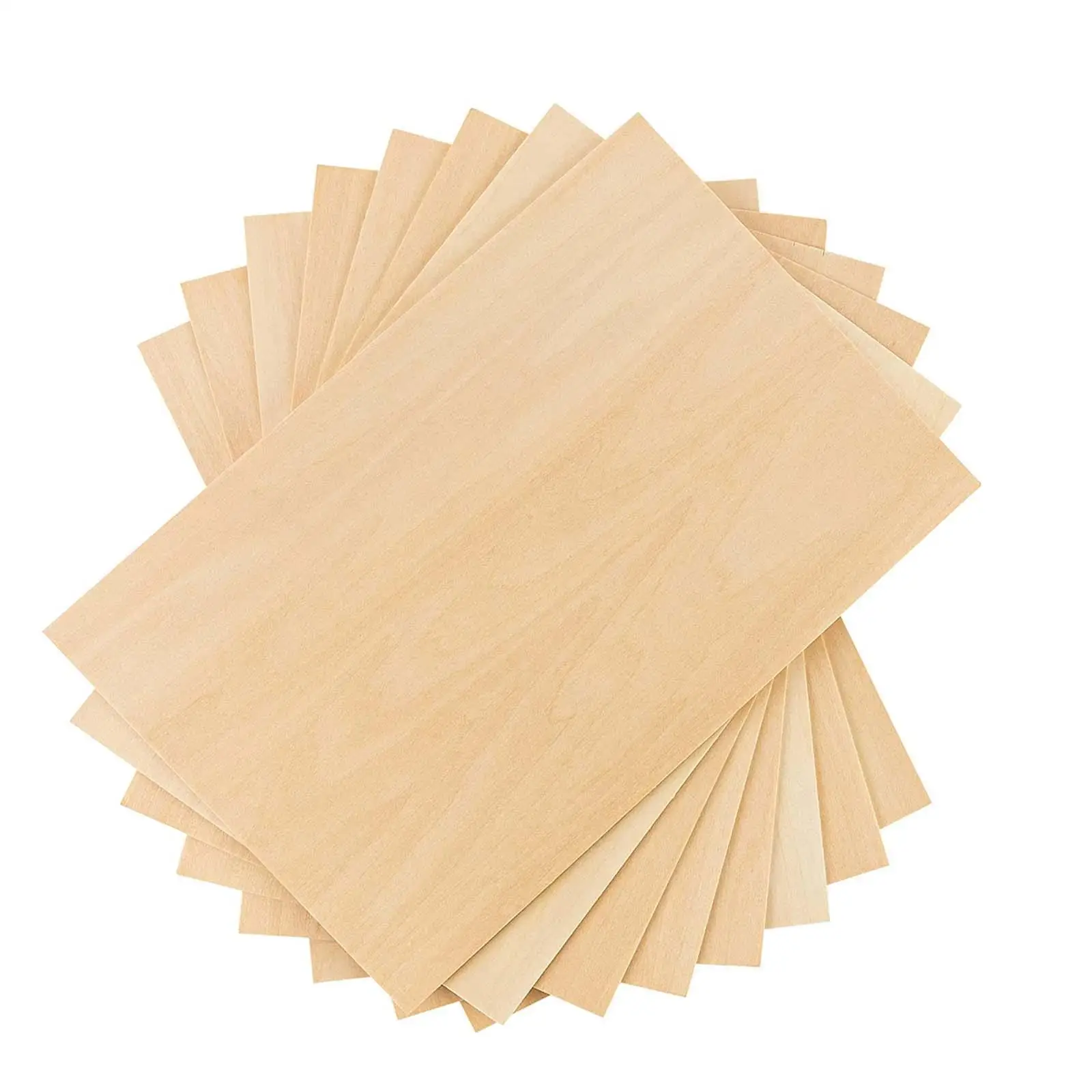 8x Unfinished Wood Thin Plywood Board Wood Sheets Board for DIY Project Miniature Aircraft Crafts Sailboat Models Mini House