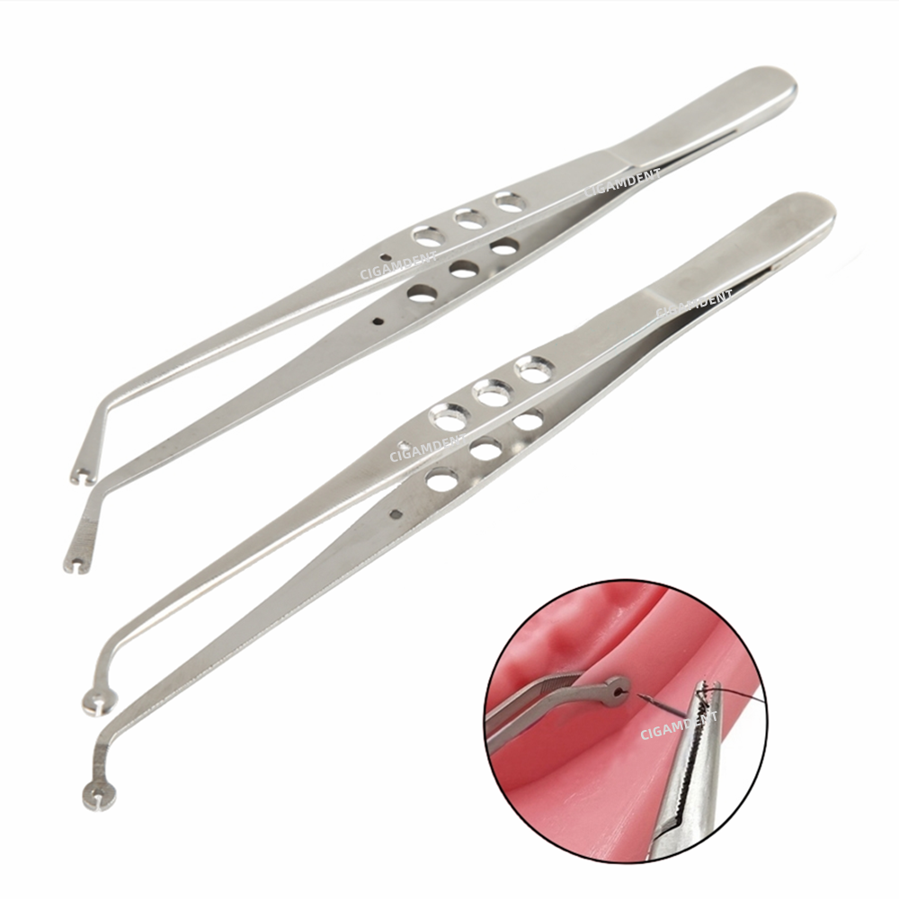 Best of Dental Surgical Suture Tweezer Tip With Hole Operation Stitching Tweezer Suture Corn Tweezers Dressing Forceps Serrated Tip Reviews & Tips