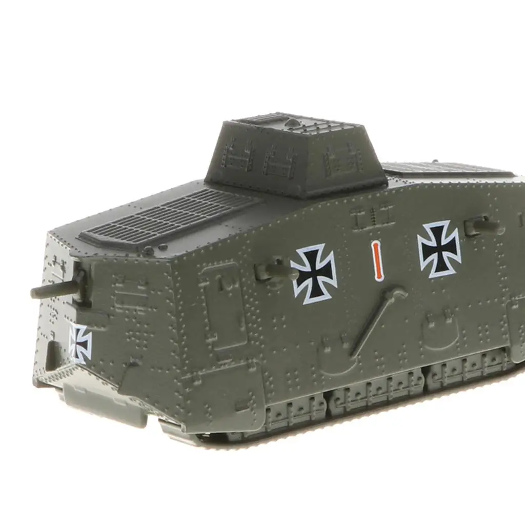 1/100 Scale Diecast German A7V Tank WWI Army Vehciel Model Kids Collectibles