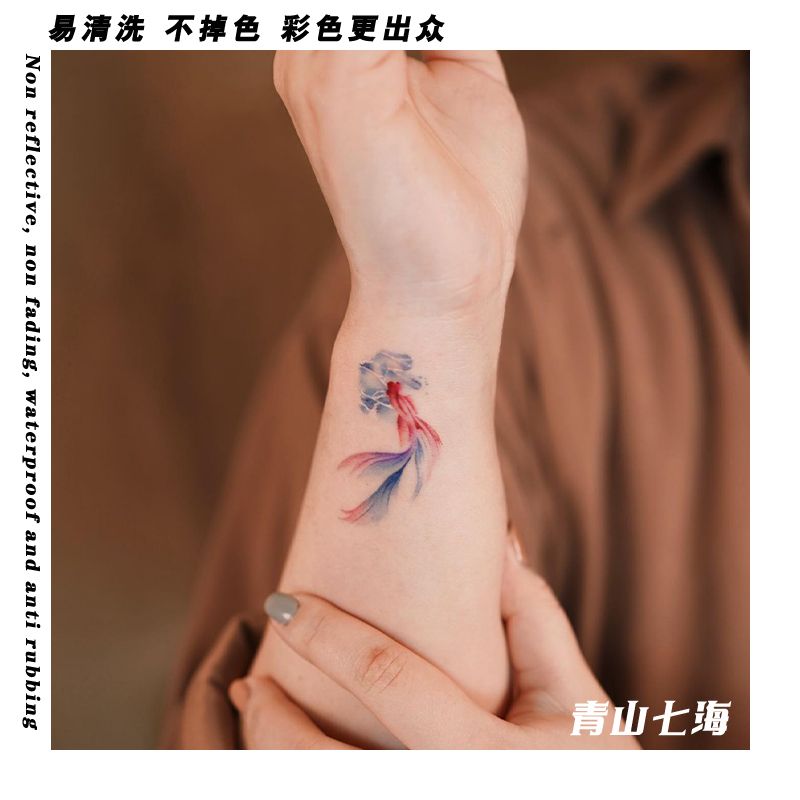 Bunte Figur Totem Tattoo Aufkleber für Frauen Hand niedliche Kunst temporäre Tattoos dauerhafte wasserdichte Cartoon gefälschte Tattoo Aufkleber – Detail 1