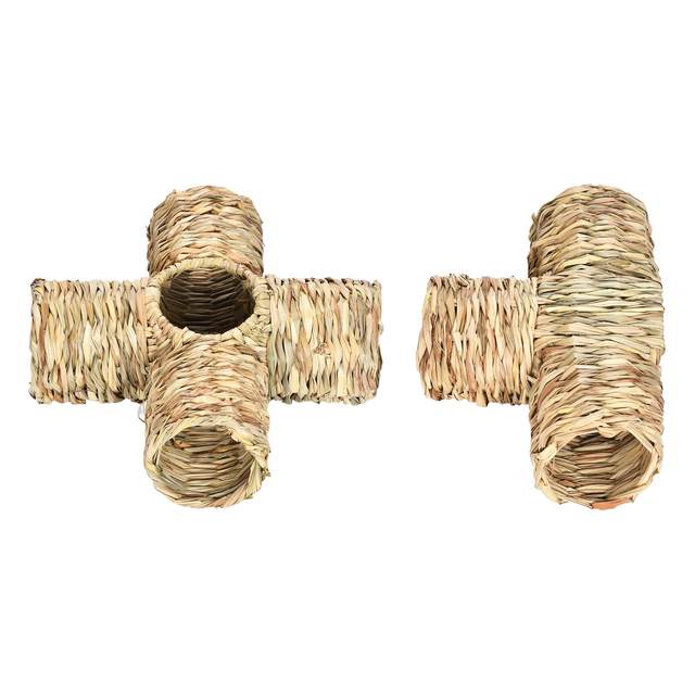Hamster Grass Tunnel Toy Durable Straw House for Rats Little Rabbit Hedgehog