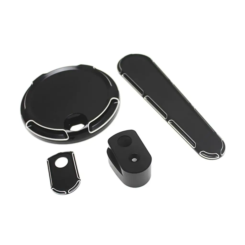 1 Set of 3 Pieces Aluminum  Covers for  Electra Glide 2008-2013 Black B