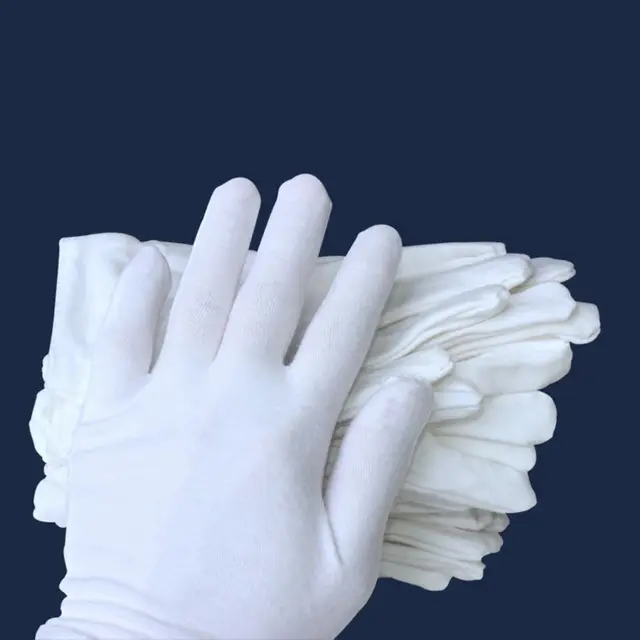 Guantes Blancos de algodón para limpieza del hogar, herramientas de trabajo  de alto estiramiento para servir joyas, disfraces, 12 pares - AliExpress