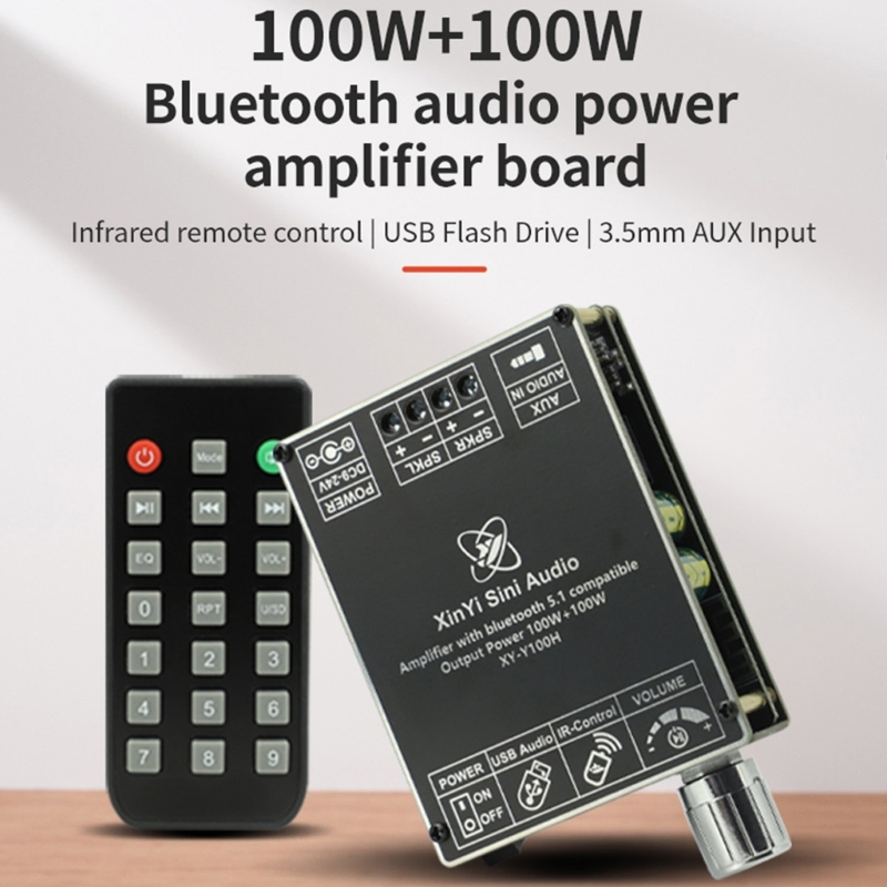 XY-Y100H Stereo BT Bluetooth-Kompatibel 5,1 AUX USB Audio Digital Power Verstärker Bord Modul 100W + 100W infrarot Fernbedienung – Detail 2