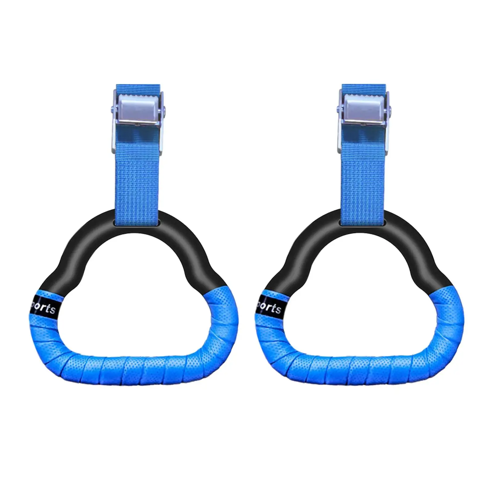 Gymnastics Rings Adjustable Straps Buckles Non Slip Handle Bar Attachment