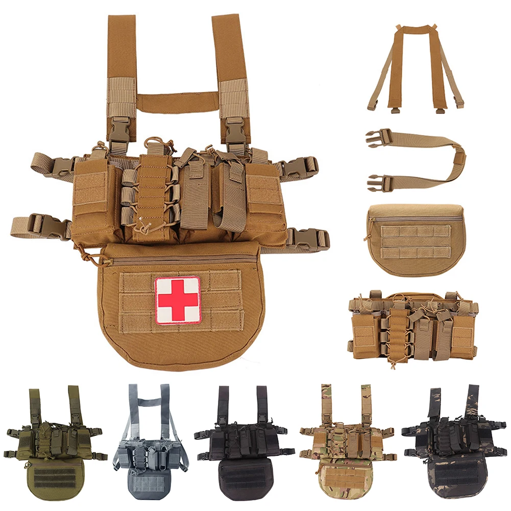 Details about   Airsoft Tactical Military Vest Chect Rig Gear Pack Magazine Pouch Holder Nylon 