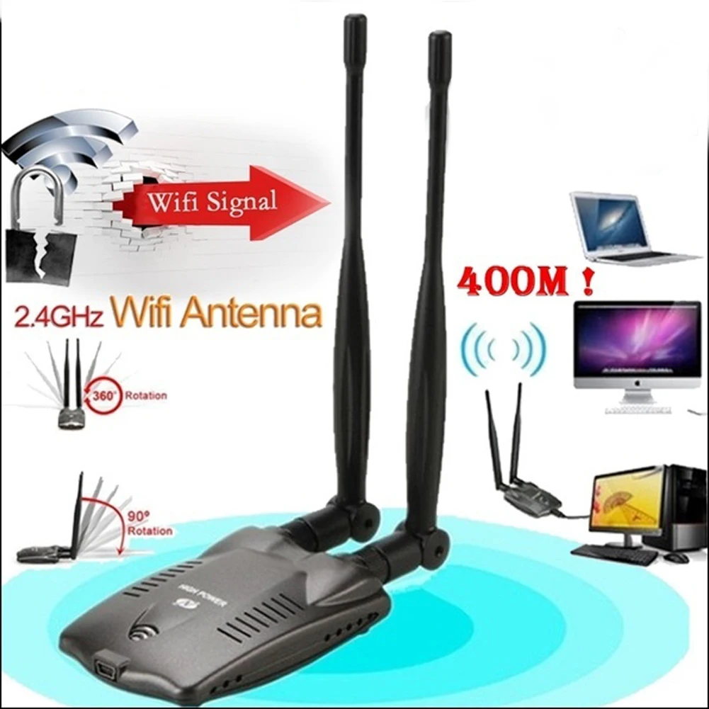 wifi signal extender High Speed Durable Long Range 400m USB Adapter WIFI Receiver Anti Interference Dual Antenna Ralink 3070 Chipset Office Stable wifi booster extender