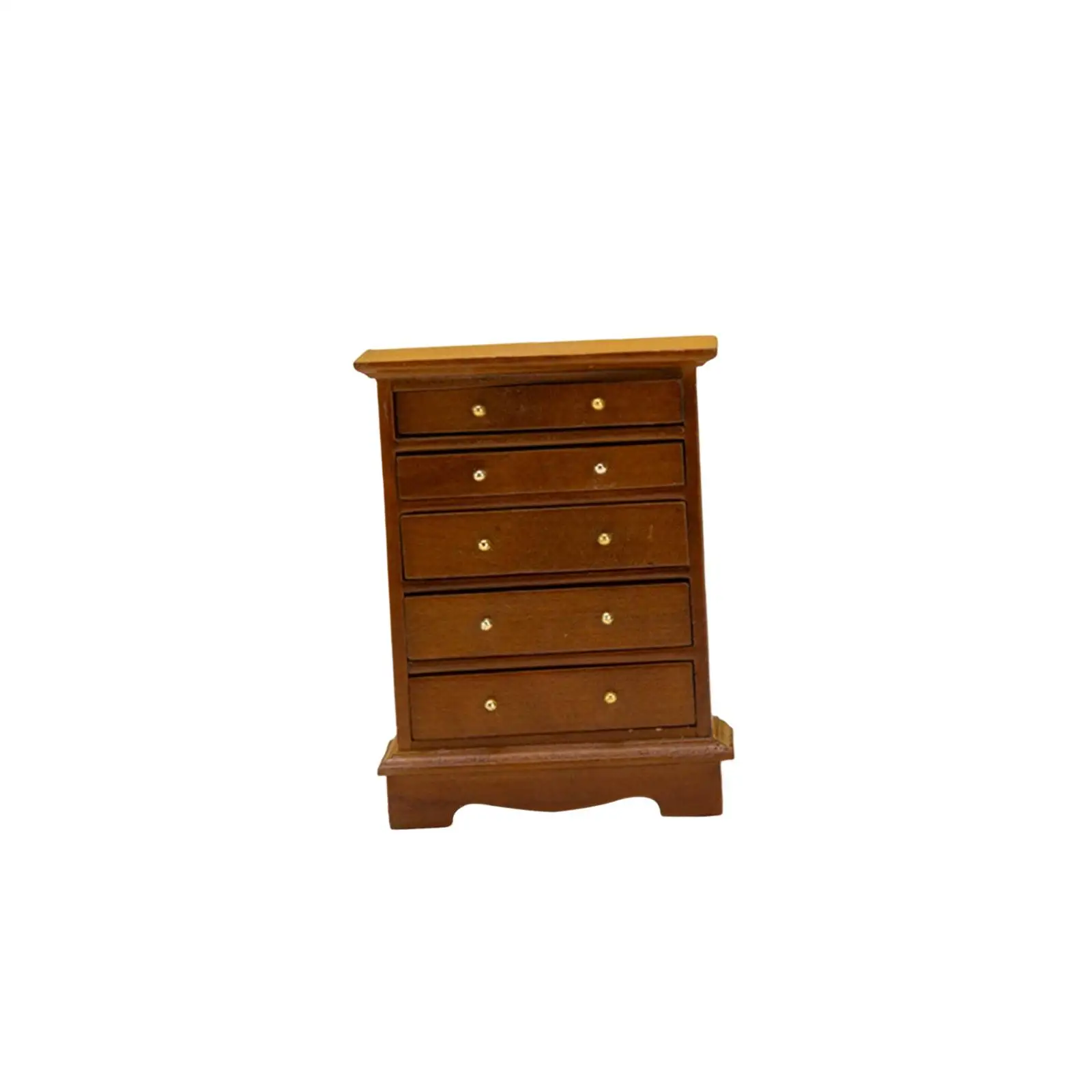 1:12 Dollhouse 5 Drawers Cabinet Model Simulation Wood Furniture Model Delicate Doll House Accessories for Living Room