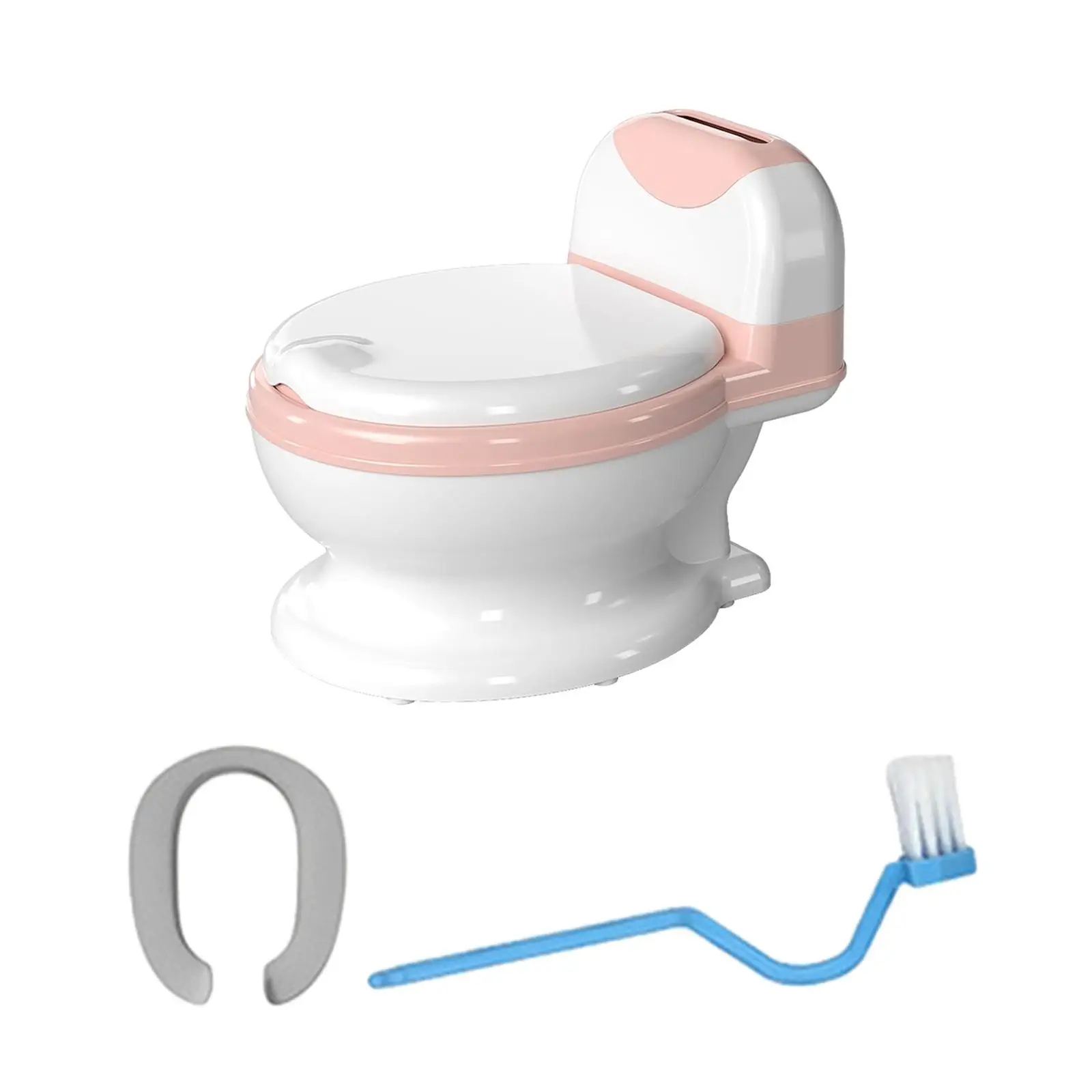 Potty Train Toilet Realistic with PU Pad Comfortable Anti Slip Portable Potty Trainer for Bedroom Hotel Outdoor Nursery Girls