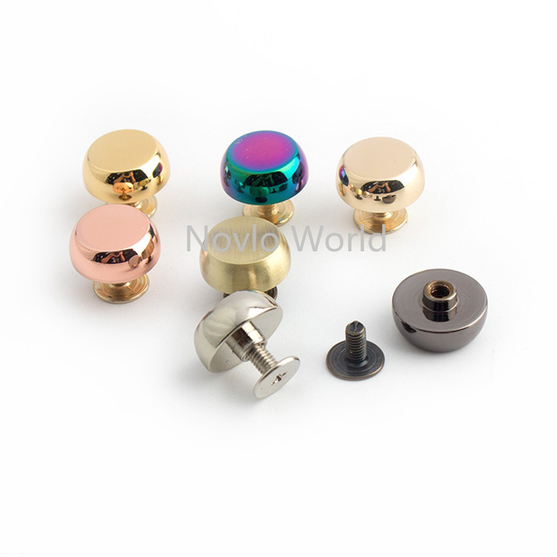 50-200pcs 8 colors 11mm 13mm Solid Cast Stud DIY Bag Bottom Rivets In Screws,Bags Handbags Purse Feet Studs Accessories