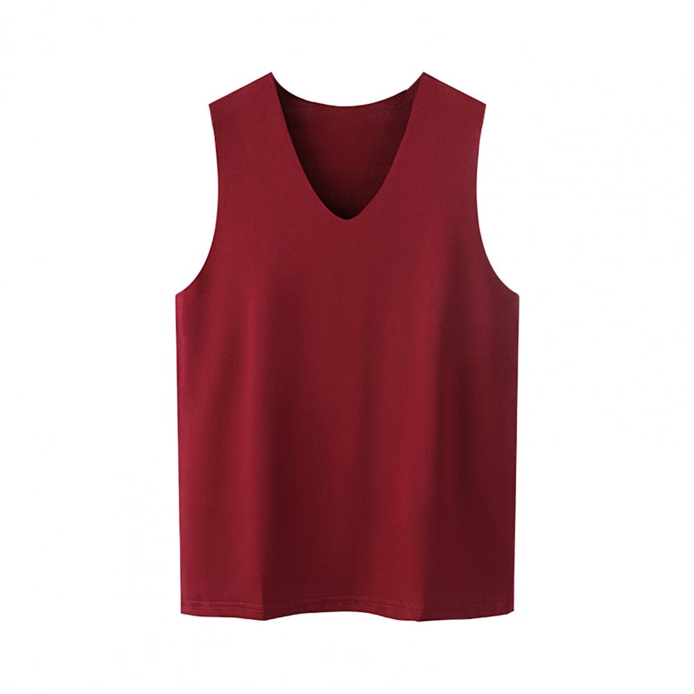 Men Vest Sleeveless V-Neck Quick Dry Ice Silk Vest T-Shirts Tank Top for Daily Wear