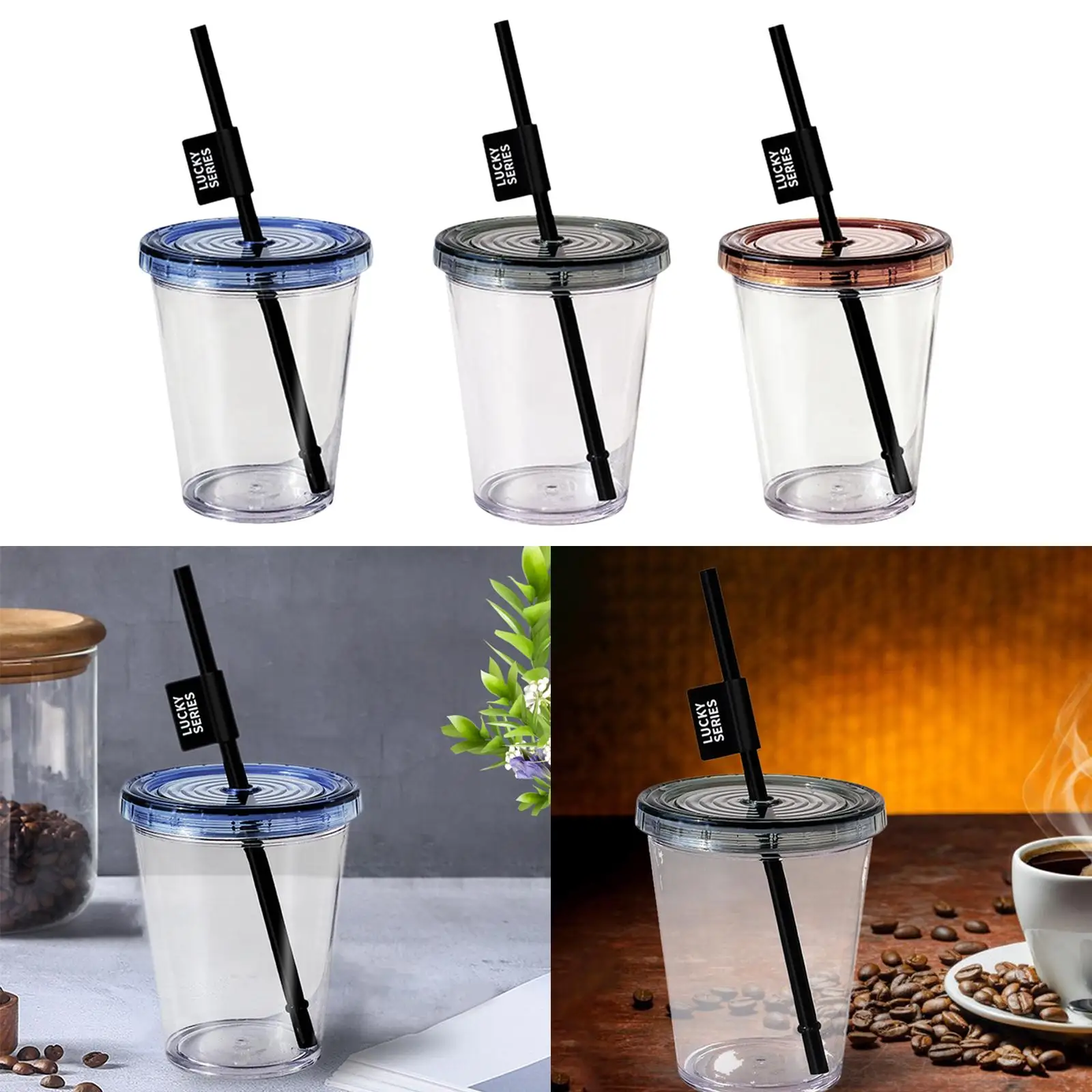 Modern Clear Plastic Cup with Lid and Straw Large Capacity Drinks Kettle Drink Bottle for Thanksgiving Grand Event Lemonade Beer